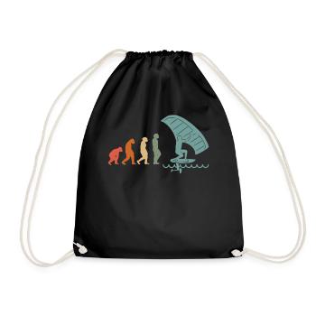 Wingfoil Surfer Wingfoiling Hydrofoil Evolution - Drawstring Bag - black - Front