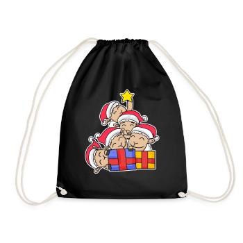 Sloth Christmas Tree Christmas - Drawstring Bag - black - Front
