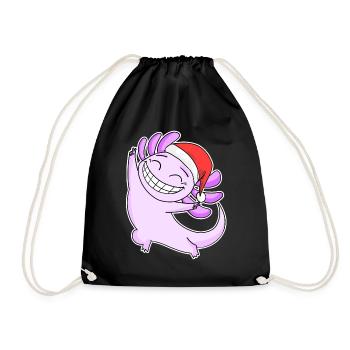Axolotl Weihnachten - Turnbeutel - Schwarz - Vorne
