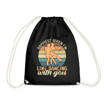 Danse en ligne Le plus heureux quand je suis en ligne Musique country - Sac de sport léger - noir - Devant
