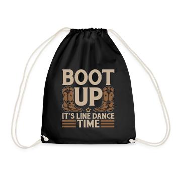 Line Dancing Boot Up It's Line Dance Country Life - Drawstring Bag - black - Front