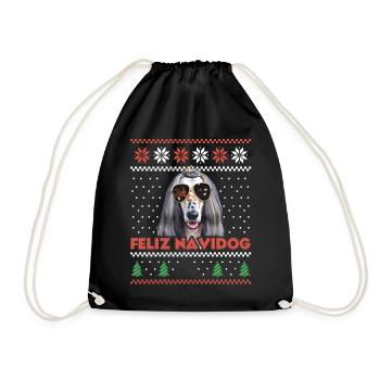 Cool Afghan Hound Dog Feliz Navidog Noël moche - Sac de sport léger - noir - Devant
