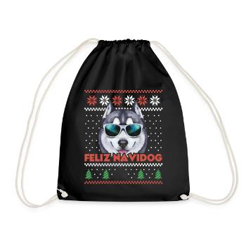 Husky sibérien Feliz Navidog Noël moche - Sac de sport léger - noir - Devant
