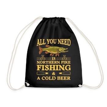 Fisherman Fisherman Fisherman Nordic Pike - Drawstring Bag - black - Front