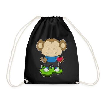 Monkey Apple - Drawstring Bag - black - Front