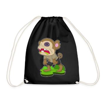 Singe Halloween Zombie - Sac de sport léger - noir - Devant