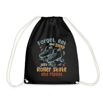 Patinage à roulettes - Oubliez de manger et de dormir, il suffit de rouler - Sac de sport léger - noir - Devant
