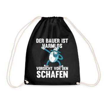 Schaf Schäfer Schäferei Bauer Landwirt Bauernhof S - Turnbeutel - Schwarz - Vorne