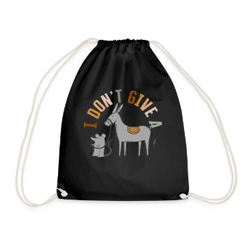 Donkey Shirt, I Don't Give A Tee, Gift For You - Drawstring Bag - black - Front