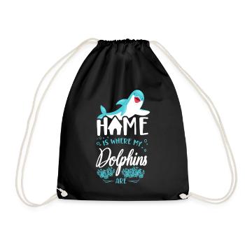 Dolphin Home est l’endroit où mes dauphins - Sac de sport léger - noir - Devant