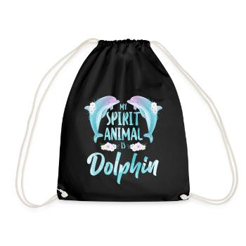 Dolphin My Spirit Animal Is A - Drawstring Bag - black - Front