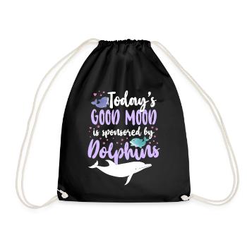 Dolphin Today's Good Mood Is - Turnbeutel - Schwarz - Vorne