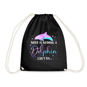 Dolphin There Is Nothing A Dolphin - Drawstring Bag - black - Front