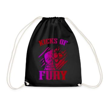 Kickboxer Martial Arts Kickboxing Kickboxen - Turnbeutel - Schwarz - Vorne