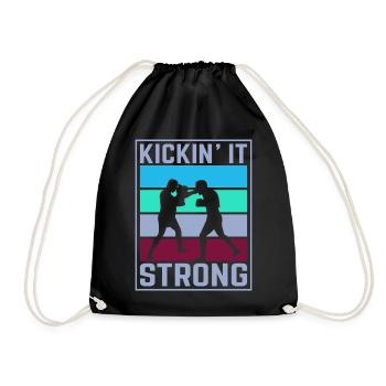 Kickboxer Martial Arts Kickboxing Kickboxen - Turnbeutel - Schwarz - Vorne