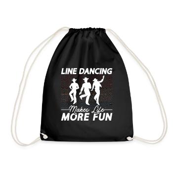 Line Dancing Makes Life More Fun Loves Line Dance - Drawstring Bag - black - Front