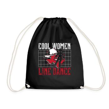 Line Dancing Cool Women Line Dance Western Dancer - Drawstring Bag - black - Front