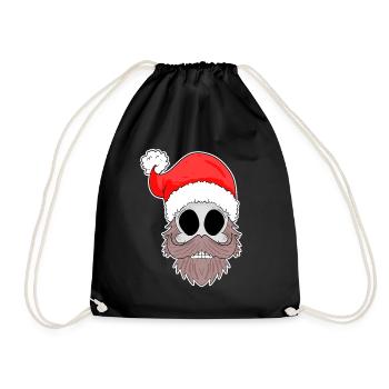 Weihnachtsmann Totenkopf - Turnbeutel - Schwarz - Vorne