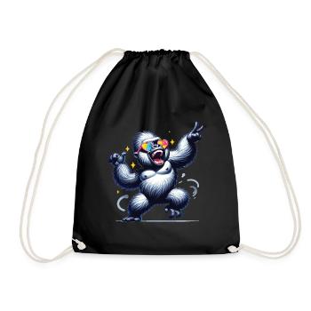 Gorilla with sunglasses - Drawstring Bag - black - Front