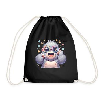 Gorilla with sunglasses - Drawstring Bag - black - Front