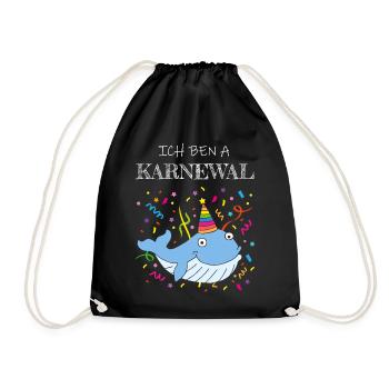Ich bin ein Karnewal Karneval Konfetti Kölsch Köln - Turnbeutel - Schwarz - Vorne