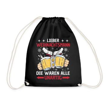 Weihnachtsmann Die Waren Alle Unartig Weihnachten - Turnbeutel - Schwarz - Vorne