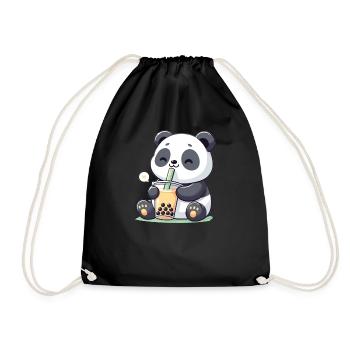 Kawaii Pandas Bubble Tea Boba Panda - Sac de sport léger - noir - Devant
