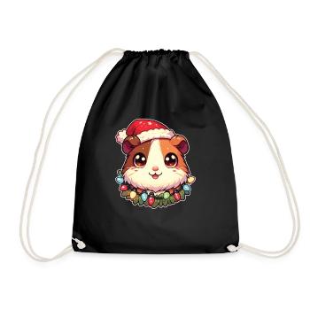 Noël guirlandes lumineuses cochon d’Inde - Sac de sport léger - noir - Devant