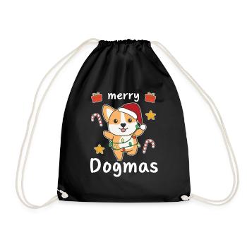 Joyeux Dogmes Jeu de mots Corgi Noël - Sac de sport léger - noir - Devant