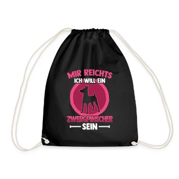 Will ein Zwergpinscher sein Rehpinscher - Turnbeutel - Schwarz - Vorne