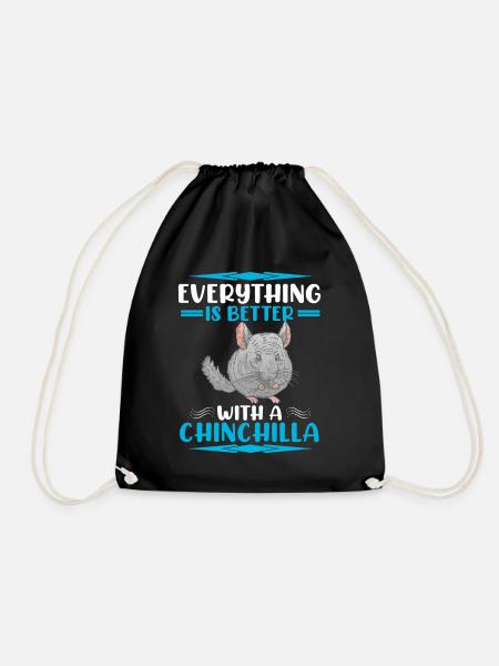 Besser mit Chinchilla Nagetier Wollmaus - Turnbeutel - Schwarz