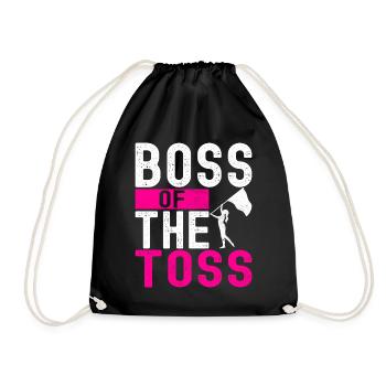 Flag Waving Marching Band Color Guard - Drawstring Bag - black - Front