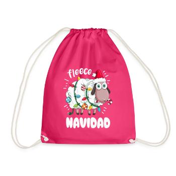 Lustiges Schaf wünscht Feliz Navidad Wortspiel - Turnbeutel - Fuchsia - Vorne