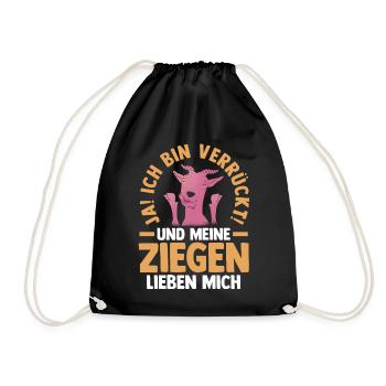 Ziege Ziegenbauer Bauernhof Landwirt Bauer Ziegen - Turnbeutel - Schwarz - Vorne