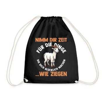 Ziege Ziegenbauer Bauernhof Landwirt Bauer Ziegen - Turnbeutel - Schwarz - Vorne