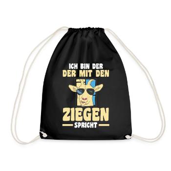 Ziege Ziegenbauer Bauernhof Landwirt Bauer Ziegen - Turnbeutel - Schwarz - Vorne
