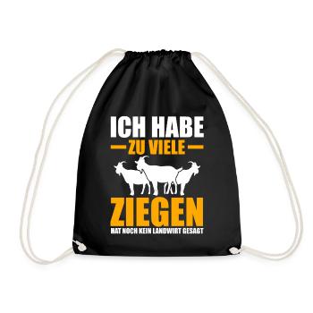 Ziege Ziegenbauer Bauernhof Landwirt Bauer Ziegen - Turnbeutel - Schwarz - Vorne