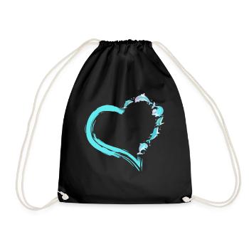 Coeur de dauphin - Sac de sport léger - noir - Devant