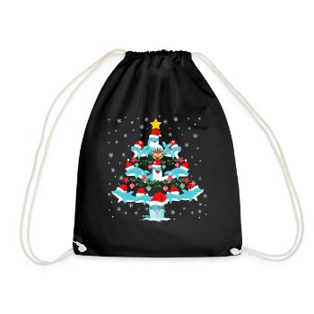 Dolphin Christmas Tree - Drawstring Bag - black - Front