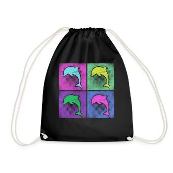 Dauphin rétro des années 80 des années 90 Vintage - Sac de sport léger - noir - Devant