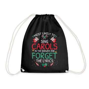 Most Likely To Christmas - Drawstring Bag - black - Front