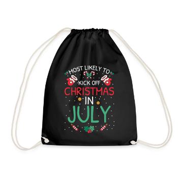 Most Likely To Christmas - Drawstring Bag - black - Front