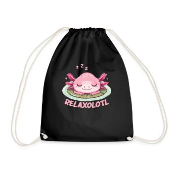Relaxolotl Axolotl Lovers Cute Animals Relax - Drawstring Bag - black - Front