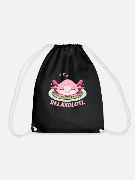 Relaxolotl Axolotl Liebhaber süße Tiere relaxen - Turnbeutel - Schwarz