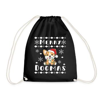 Joyeux Dogmes Jeu de mots Corgi Noël - Sac de sport léger - noir - Devant