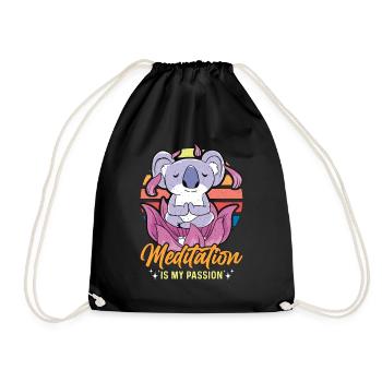 Meditation Is My Passion Relaxation Koala Lover - Turnbeutel - Schwarz - Vorne