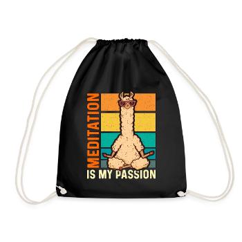 Meditation Is My Passion Spiritual Llama Lover - Turnbeutel - Schwarz - Vorne