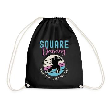 Square Dancing Where Life Comes Couple Dance Lover - Drawstring Bag - black - Front