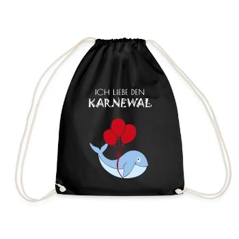 Karnewal Karneval Fasching Fasnacht Konfetti - Turnbeutel - Schwarz - Vorne