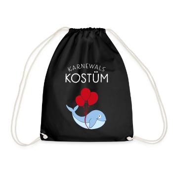 Karnewal Karneval Fasching Konfetti Kostümersatz - Turnbeutel - Schwarz - Vorne